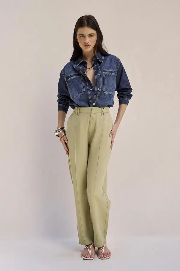 CALÇA RETA VERDE MENTA