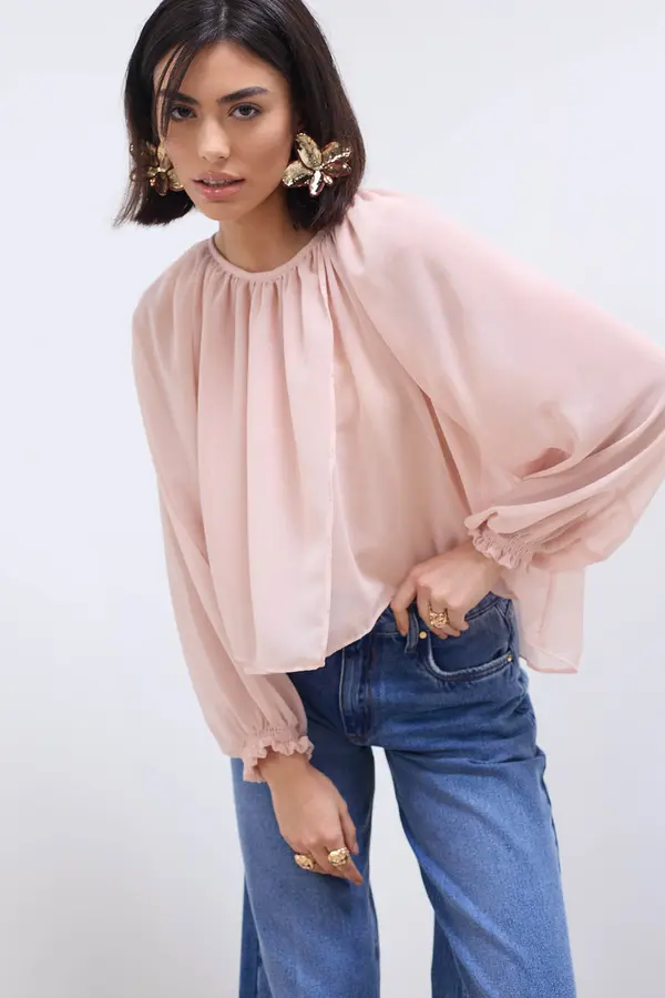 BLUSA MANGA LONGA COM TRANSPASSE