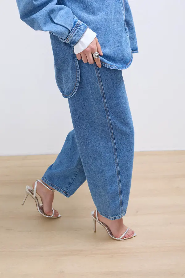 CALÇA JEANS BALLOON DENIM MÉDIO