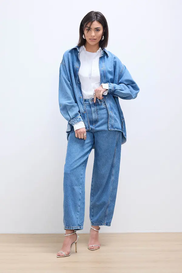 CALÇA JEANS BALLOON DENIM MÉDIO