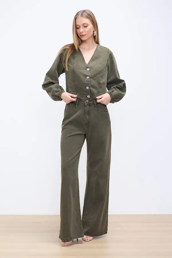 JAQUETA DE SARJA VERDE MILITAR