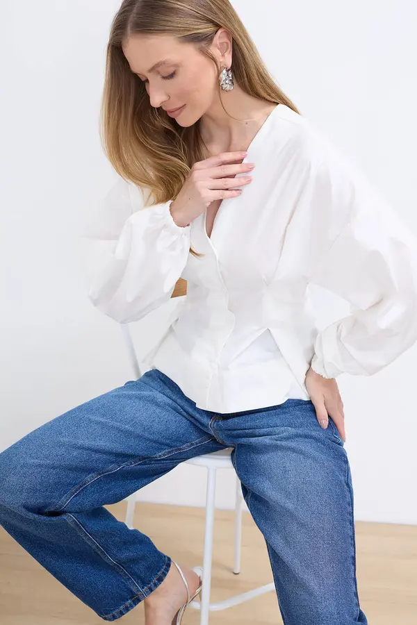 CALÇA JEANS BARREL DENIM MÉDIO