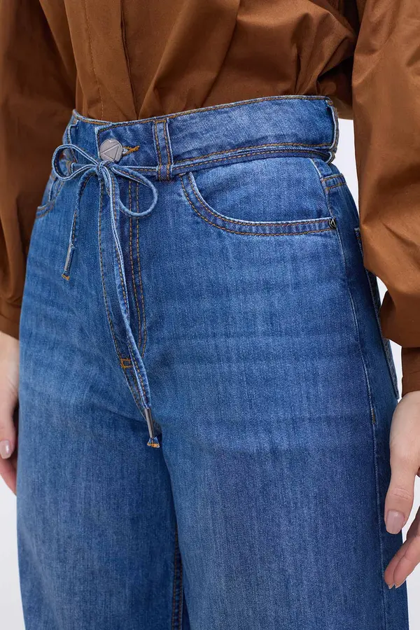 CALÇA JEANS MAXI WIDE LEG DENIM MÉDIO
