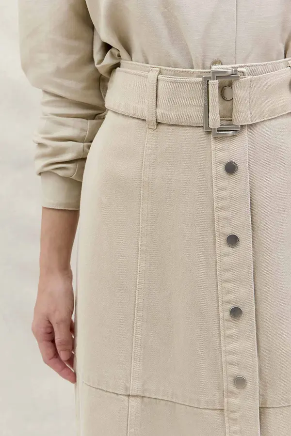 SAIA DE SARJA EVASÊ COM CINTO AVEIA