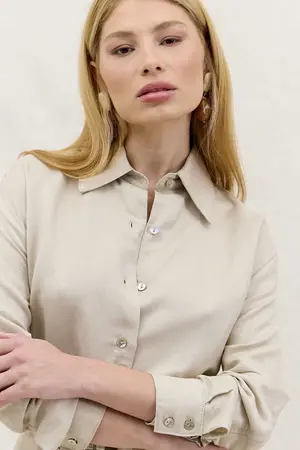 CAMISA DE LINHO MANGA LONGA AVEIA