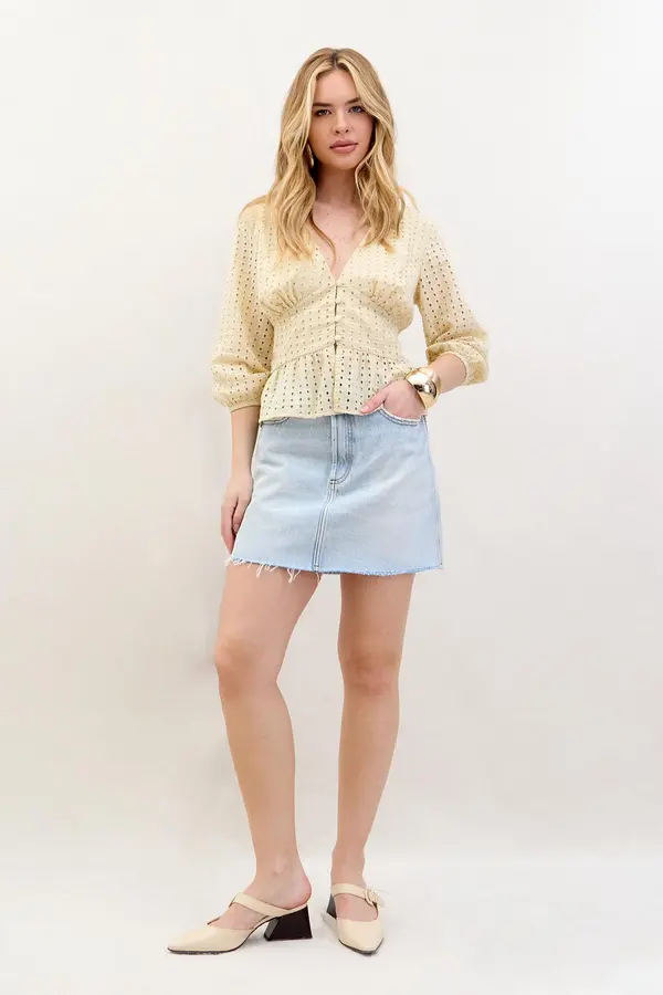 SAIA JEANS CURTA DENIM CLARO