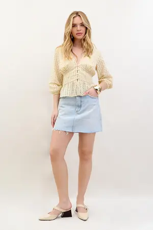 SAIA JEANS CURTA DENIM CLARO