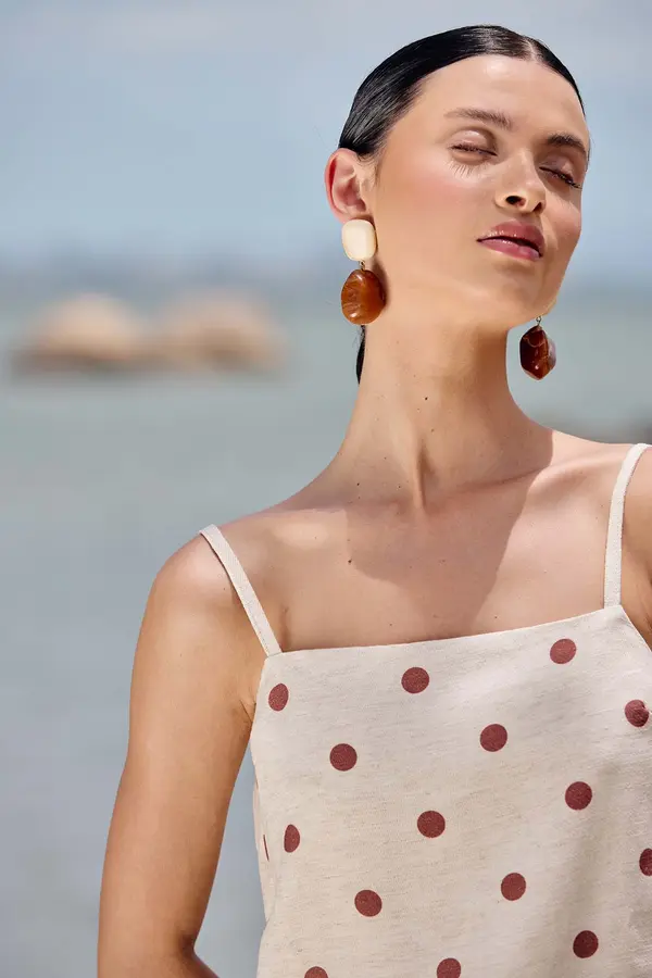 BLUSA COM LINHO DE ALÇAS POÁ