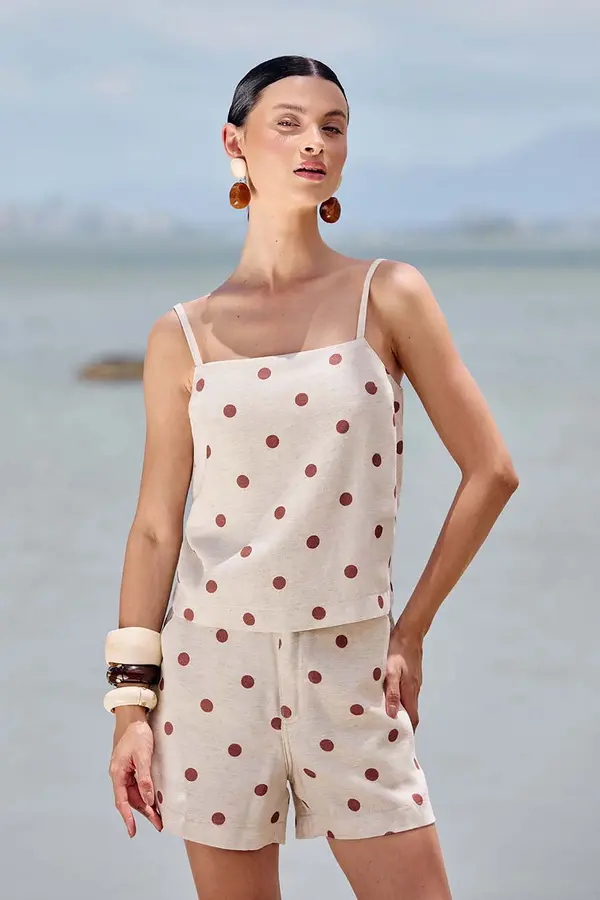 BERMUDA COM LINHO ALFAIATARIA POÁ