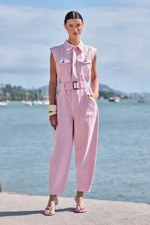 MACACÃO SLOUCHY SEM MANGAS ROSA