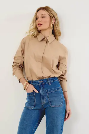 CAMISA DE TRICOLINE MANGA LONGA AVEIA