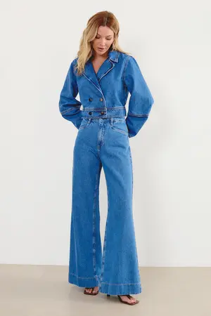 CALÇA JEANS PANTALONA DENIM MÉDIO