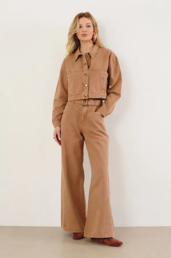 CALÇA DE SARJA PANTALONA OCRE