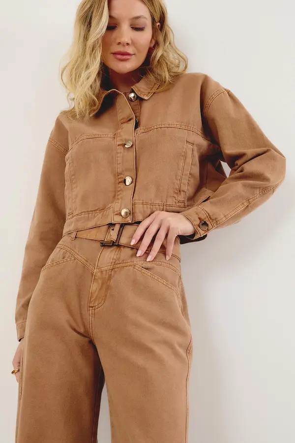 CALÇA DE SARJA PANTALONA OCRE