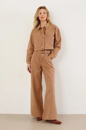 CALÇA DE SARJA PANTALONA OCRE